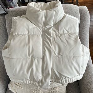 Zara pleather best, never worn size L